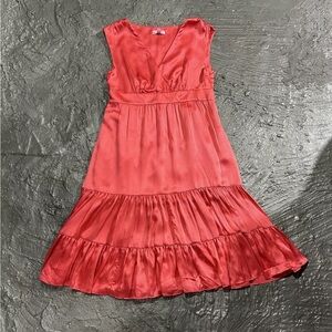 Lilly Pulitzer Pink Silk Ruffle V-Neck Shift Dress